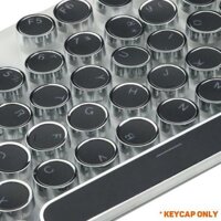 104 Phím Tròn Retro Keycaps Double Shot Tự Làm Máy Đánh Chữ Keycap Cho Đèn Nền Bàn Phím Cơ Tròn Nắp Phím - Black, Black