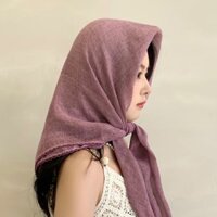 1046 Người Bộ Sưu Tập Cảm Giác Cao Cấp 90cm Màu Trơn Khăn Vuông Lớn Vải Lanh Cotton Khăn Lụa Khăn Trùm Đầu Nữ Khăn Mỏng Khăn Chống Nắng Khăn Lau Bên Ngoài Khăn Gạc / 3.