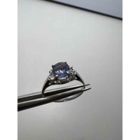 105-NHẪN BẠC 925 ĐÍNH ĐÁ SPINEL XANH  ( THIÊN NHIÊN ) KHÔNG XỬ LÝ, ny 10.5 size 5.5