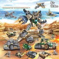 [1078 CHI TIẾT] BỘ ĐỒ CHƠI XẾP HÌNH XE TĂNG, XE BỌC THÉP, XE QUÂN ĐỘI 26 TẠO HÌNH