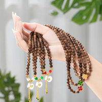 [108 4 lá] Vòng Trầm Hương 108 Hạt Mít Cỏ May Mắn 4 Lá Mix Túi Bách Ngọc - Túi Tiền Tài Lộc - xunchinn