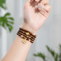 [108 4 lá] Vòng Trầm Hương 108 Hạt Mít Cỏ May Mắn 4 Lá Mix Túi Bách Ngọc - Túi Tiền Tài Lộc - thyen1ghh13