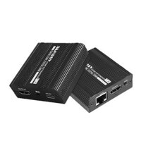 1080P 70M HDMI Extender Transmitter Receiver Over RJ45 Network CAT5E/6/7 Cable with POE Power Supply Dual Screen Display