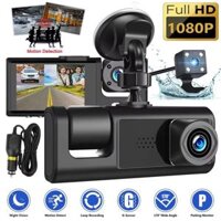 1080p Camera Ô Tô 2025 full hd 2.0 inch Màn Hình LCD 3 Ống Kính Dash Cam Trước / Sau / Bên Trong Đầu Ghi Hình Camera Cảm Biến G DVR