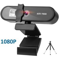1080P Full HD Web Cam 2K 4K Webcam Conference PC Webcam Autofocus USB Web Camera Laptop Desktop for Office Meeting Home With MIC - Black 2K