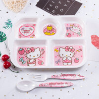 1088 Người Khen ngợi Bộ Đồ Ăn Trẻ Em Hộ Gia Đình Học Sinh Tiểu Học Bát Ăn Chống Bỏng Melamine Ngăn Đĩa Ăn Dễ Thương Đĩa Ăn Bộ Sáu Món