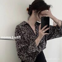 [1090 Yêu Thích] Áo sơ mi hoa in họa tiết báo cho phụ nữ, áo khoác dài tay phong cách vintage Hồng Kông, áo chiffon rộng rãi thời trang mới đa năng