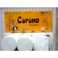 [10cuộn/lốc] combo 4 lốc giấy cuộn vệ sinh gấu trúc CORONA không lõi cao cấp, mịn, siêu dày 3 lớp