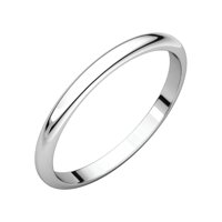 10K 14K or 18K Rose White or Yellow Gold 925 Sterling Silver or Platinum 2mm Half Round Concave Comfort Fit Classic Wedding Band