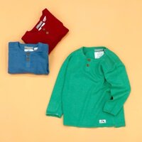 [10kg-20kg] Áo Len Bé Trai Zärä Cổ HenLey - Xanh lá