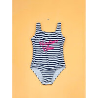 [10kg-45kg] Bộ Bơi TQXK Bé Gái Liền Thân Xanh Sọc Chữ Hồng