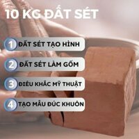 10KG Đất Sét Làm Gốm, Đất Sét Mỹ Thuật Tự Khô Cứng Nặn Trang Trí Theo Ý Muốn