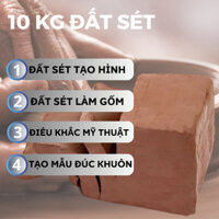10KG Đất Sét Làm Gốm, Đất Sét Mỹ Thuật Tự Khô Cứng Nặn Trang Trí Theo Ý Muốn