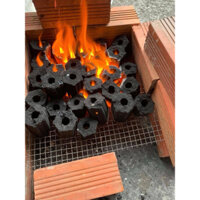 10kg than không khói mùn cưa lục giác nướng thịt, than BBQ không mùi