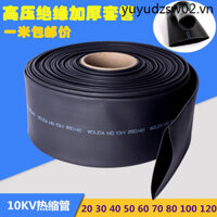 10kv Đen Co Nhiệt Tay Dây Bảo Vệ Ống Co 20-120MM Dày Chống Thấm Nước Điện Áp Cao Tay Cách Nhiệt