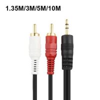 10m 3.5mm Nam Jack sang AV 2 RCA Nam Mở Rộng Cáp Kết Nối Cho Điện Thoại TV Âm Thanh AUX Máy Tính Loa PC Âm Thanh Dây.Vn