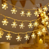10M Dây Đèn Led Trang Trí Noel Bông Tuyết  Cắm Điện Chọn Màu, Đèn Trang Trí Nhà Cửa