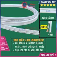 10M Dây Loa Audio, Dây Loa Trắng Monster XP Audio Cao Cấp, 2 Lõi Đồng Nguyên Chất 1.2mm2 230 Sợi-Chống Nhiễu-H2pro Audio