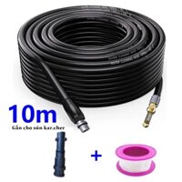 10M Dây Thông Tắc Cống Gắn Sún Máy Rửa Xe Kacher K2- K7 Kèm Nối Và Cuộn Cao Su Non-Hàng OEM-Đồng Kiểm