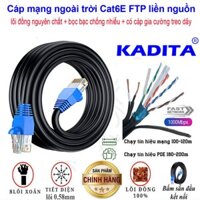 10m đến 50m Cáp mạng ngoài trời liền nguồn Cat6E lõi đồng chống nhiễu FTP bấm sẵn đầu