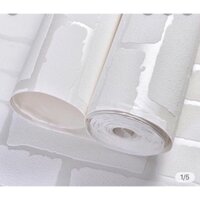 10m giấy dán tường giả gạch trắng siêu bền đẹp( keo ngoài)