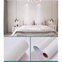 10M giấy dán tường trắng nhám keo sẵn khổ 60 cm