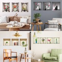 1.0m miếng dán tường 3D hoa vòi phun, dán tường trang trí, nền tường ba bức, dán tường lối vào phòng khách PVC
