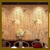10M x53Cm giấy dán tường quạt trúc 3D dùng keo dán