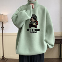 【10màu/3XL】áo sweater len anime unisex áo len cổ lọ thời trang áo sweater form rộng from rộng áo len cổ lọ nam oversize áo len nam hàn quốc