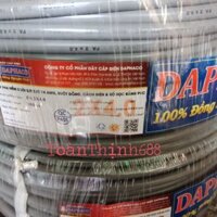 10mét Dây điện đôi 2x4.0 Daphaco - dây pha tròn xám 2 lớp vỏ bọc PVC