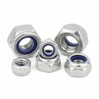 10Pcs M2 M2.5 M3 M4 M5 304 Stainless Steel Black Hex Nylon Insert Lock Nut Self-locking Nylock Nut Locknut