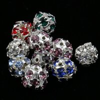 10pcs Round Metal Crystal Beads for Beading Jewelry Making DIY Bracelet 8mm