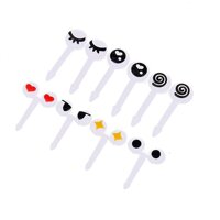 10pcs / set Mini Eye Fruit Fork Reusable Plastic Fruit Fork Decorative Sticks Children Lunch Bento Box Accessories Kitchen Accessories