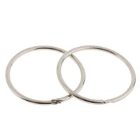 10Pcs Split Key Chain Ring Loose Leaf Rings For Keychain ,Crafts - Silver-38mm