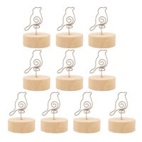 10Pcs Wood Wooden Photo Picture Holder Cards Display Stand Party Decor - Bird