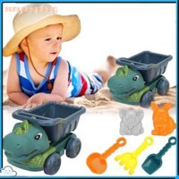 10th6pcs Khủng long đồ chơi bãi biển mùa hè với xe ben cát khuôn mẫu xẻng cát sifter sandbox đồ chơi cho trẻ em bé trai bé gái