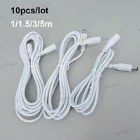 10x 1 / 1.5 / 3 / 5m Trắng DC Nam Sang Nữ jack Nguồn Đầu Nối Cắm Cáp 22awg 3A Nối Dài cctv Dây Adapter 12V 5.5x2.1mm VN6L3
