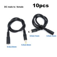 10x DC Nam Sang Nữ Nguồn Điện Nối Dài Kết Nối Cáp Cắm Dây Bộ Chuyển Đổi Dây Cho Máy Ảnh Dải led 5.5X2.1 2.5 Mm 12v 18awg VNH1