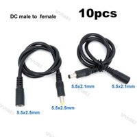 10x DC Nam Sang Nữ Nguồn Điện Nối Dài Kết Nối Cáp Cắm Dây Bộ Chuyển Đổi Dây Cho Máy Ảnh Dải led 5.5X2.1 2.5 Mm 12v 18awg VN8B3