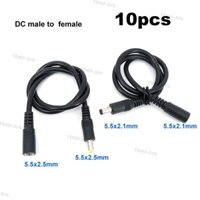 10x DC Nam Sang Nữ Nguồn Điện Nối Dài Kết Nối Cáp Cắm Dây Bộ Chuyển Đổi Cho Máy Ảnh Dải led 5.5X2.1 2.5mm 12v 18awg VN @ F