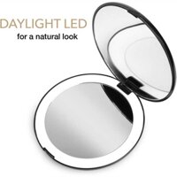 10x Magnification light up Rechargeable Led Makeup Mirror Portable Stepless dimming Round Handheld magnifying glass with light Folding 2-Sided