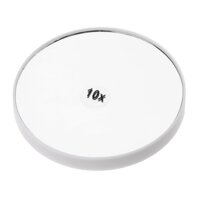 10x Magnifying Makeup Suction Mirror Bathroom Shower Shaving w Suction Cup - White