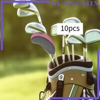 10x Sắt Mũ Trùm Đầu Cho Câu Lạc Bộ Golf Nhẹ Chống Trầy Xước Thiết Bị Golfer Tay Bảo Vệ Đầu Sắt Golf Sắt Đầu Bao Da