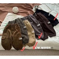 (11-23kg) Quần dài kaki chun mềm phối túi hộp bo chun gấu cho bé trai,bé gái đi học, đi chơi CD kids 05