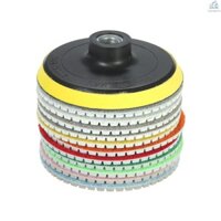 11 Chiếc 4 inch Kim Cương Ướt Đánh Bóng Đĩa Mài + 1 Miếng Lót Nền Cho Đá Granite Đá Cẩm Thạch Gạch Ngói Bê Tông