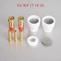 11 chiếc hàn TIG #12 Vòi phun gốm trắng Alumina Cup Kit Đèn pin WP17 18 26 Stubby Collets Thân khí Bộ ống kính khí