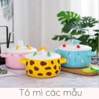 [11 Mẫu Cute] Tô Ăn Mì, Tô Sứ 800ml Có Nắp Đậy Kiêm Giá Đỡ Điện Thoại - Thoải Mái Dùng Lò Vi Sóng - Gia Dụng Đức Minh