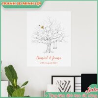 11 MẪU Tranh wedding tree tranh hình cây in dấu vân tay đám cưới chất liệu canvas NOTE TÊN & NGÀY CƯỚI NHÉ TVT08