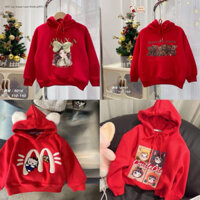 [110-150] Áo nỉ hoodie đỏ cho bé