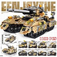 [1100 CT] BỘ ĐỒ CHƠI XẾP HÌNH XE TĂNG Chiến Đấu, Lắp Ráp Xe Chiến Đấu Quân Đội - Máy Bay Trực Thăng - XE BỌC THÉP Tank